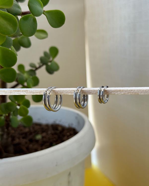 Aretes dormilona aros dobles