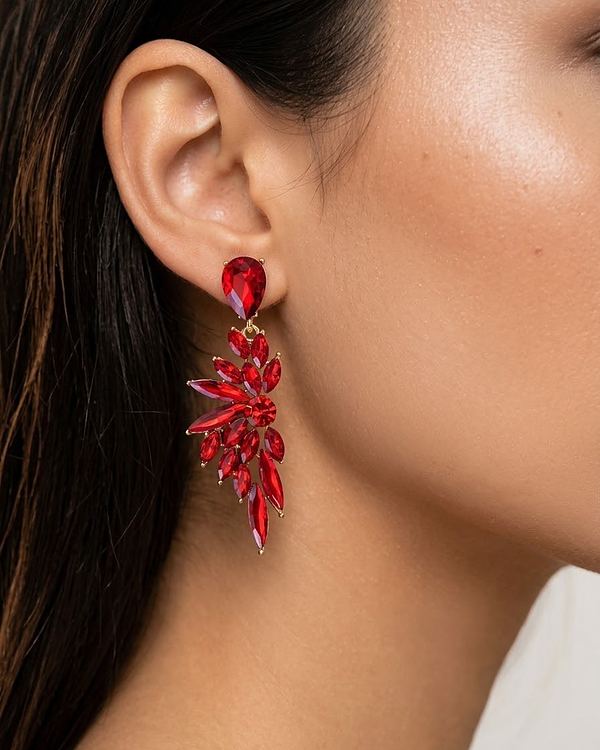 Aretes de fiesta ala roja