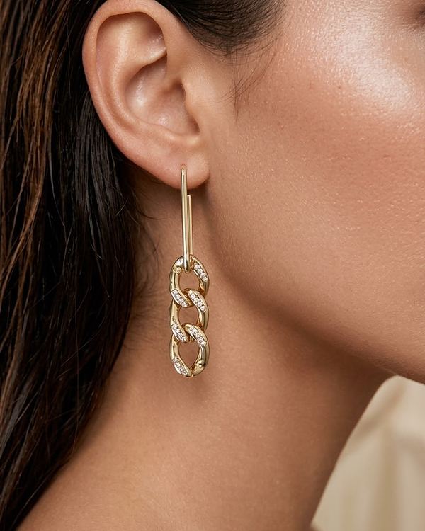 Aretes de fiesta con eslabones