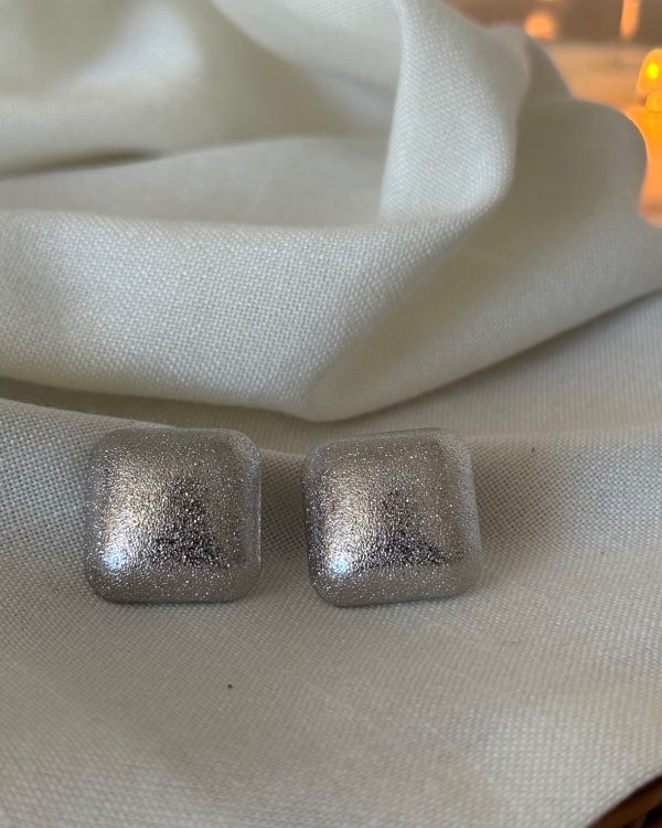 Aretes chunky para fiesta plateados