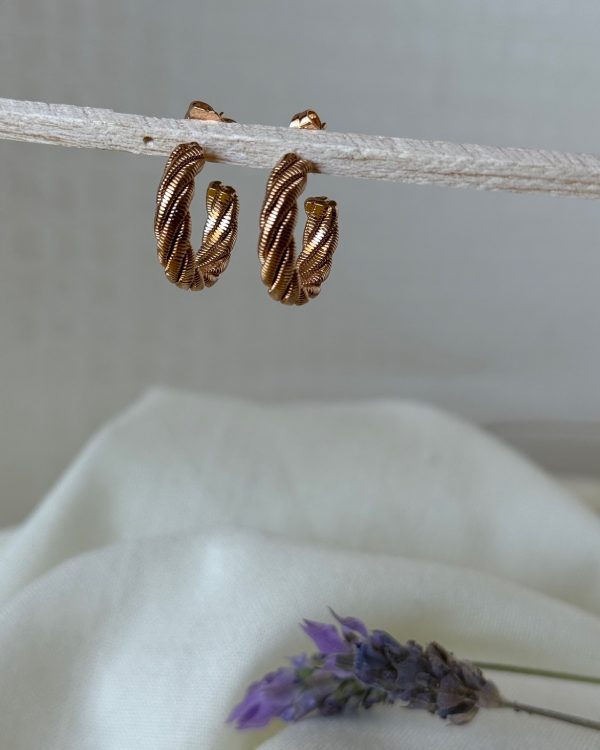 Aretes argollas trenzadas