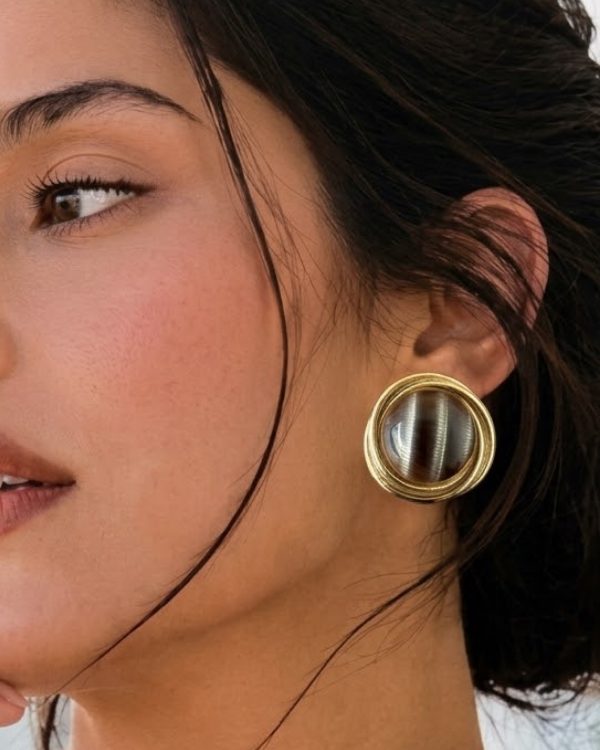 Aretes ojo de tigre
